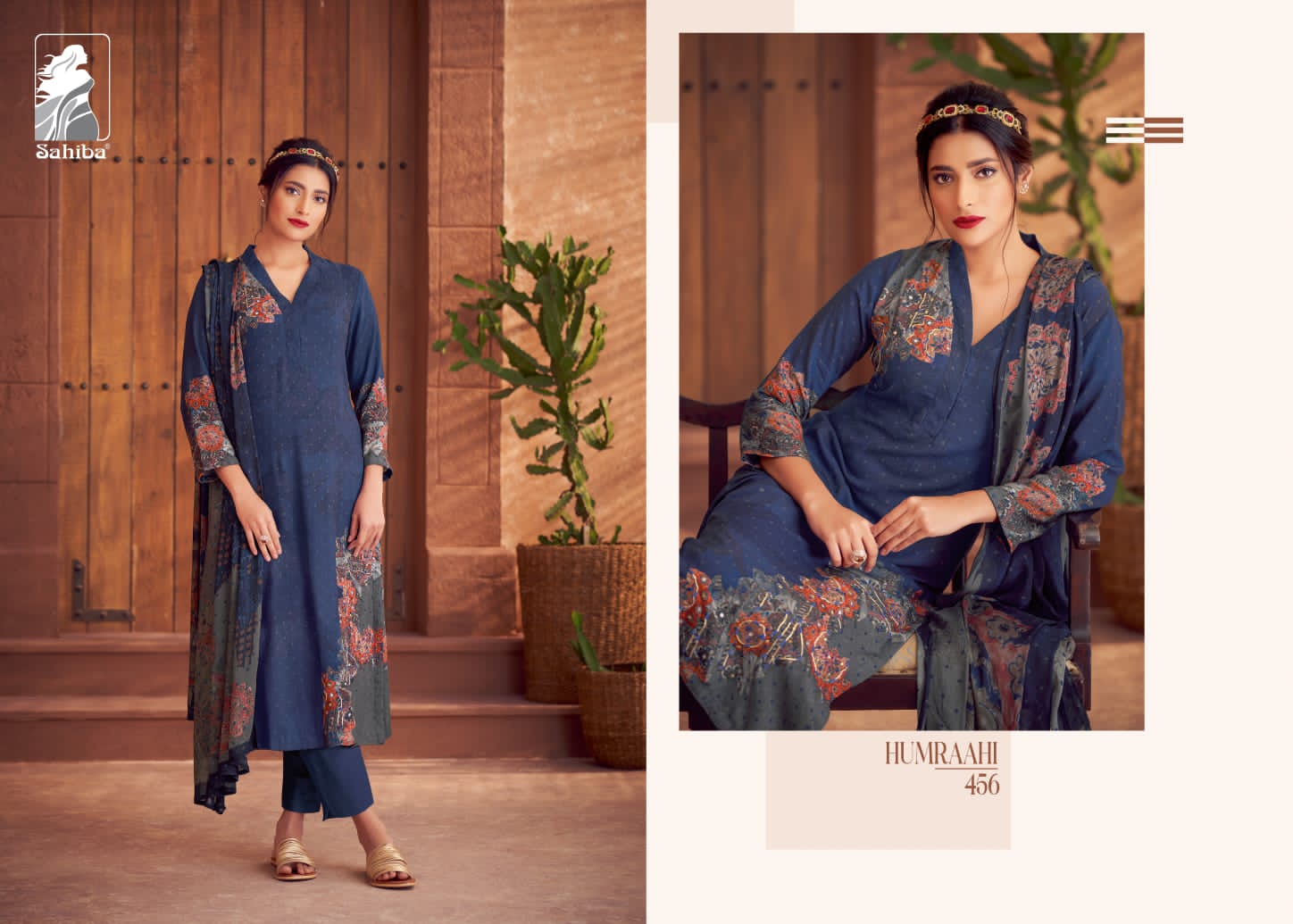 Humraahi By Sahiba Kurti Bottom With Dupatta Dress Material 